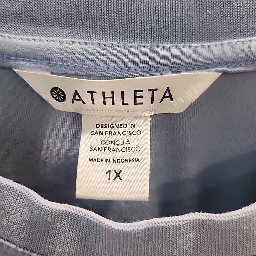 Athleta Shirt Women Sz 1X Blue Outdoor Lightweight Casual Ladies - Picture 3 of 4